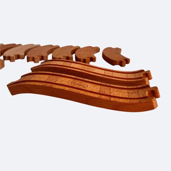 Thomas & Friends Wooden Train Track Lot 12 Straight Curved Wave Wood Branded - Picture 5 of 5
